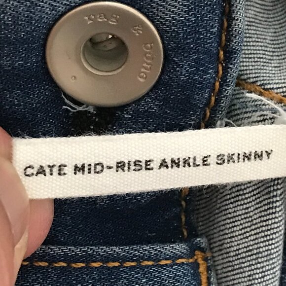 Rag & Bone Cate Mid Rise Ankle Skinny Jean Women 25 Blue Dark Wash Stretch - Picture 4 of 12